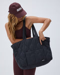 Quilted Nylon Tote Bag - Slate Grey