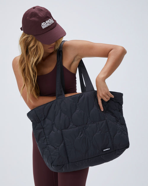 Quilted Nylon Tote Bag - Slate Grey